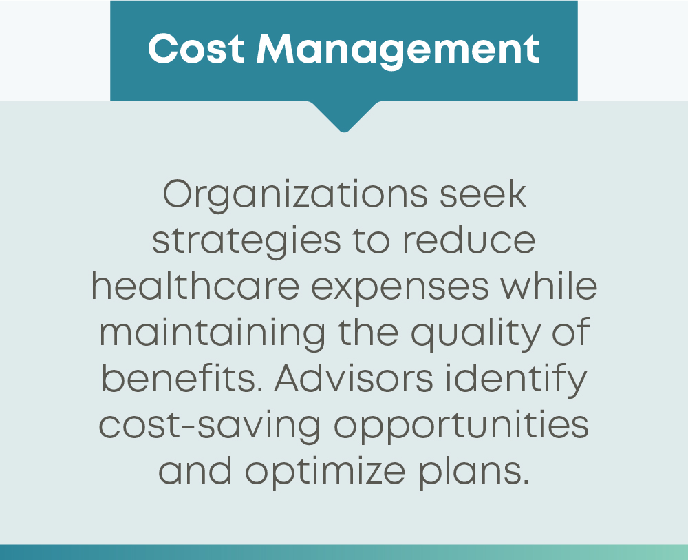 Advisors identify cost-saving opportunities and optimize plans.